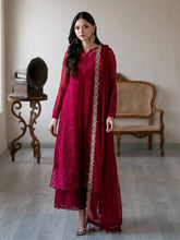 Lovely Maroon Georgette Embroidery Straight Salwar Suit